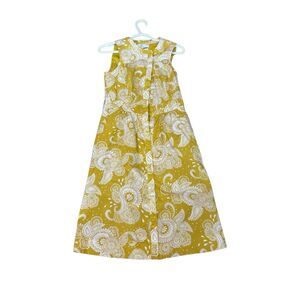 Boden Yellow Floral Paisley Sleeveless Button-Front Dress Women’s Size 6R